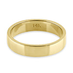 Solid 14K Gold 4mm Flat Wedding Band