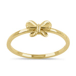 Solid 14K Yellow Gold Dainty Butterfly Ring