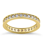 Solid 14K Yellow Gold Channel Eternity CZ Ring