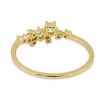 Solid 14K Yellow Gold Round CZ Cluster Ring