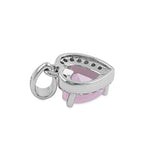 Sterling Silver Small Milky Pink CZ Heart Pendant