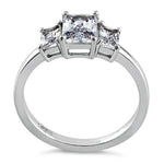 Sterling Silver Triple Emerald-Cut CZ Ring