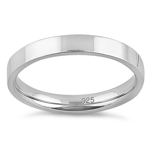 Sterling Silver 3MM Flat Wedding Band