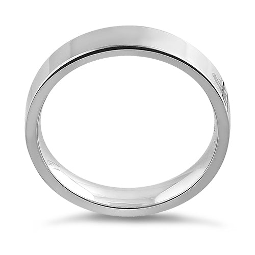 Sterling Silver 4MM Flat Wedding Band