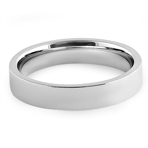 Sterling Silver 4MM Flat Wedding Band