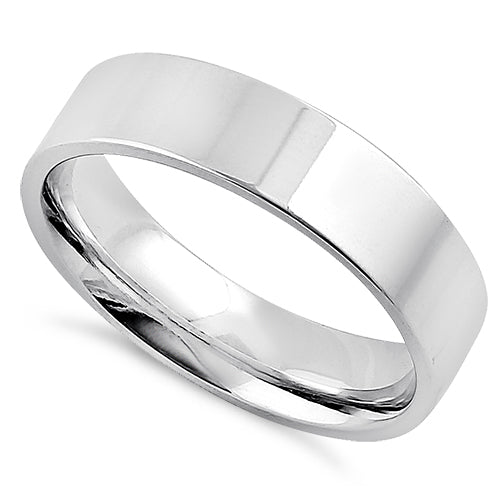 Sterling Silver 5MM Flat Wedding Band