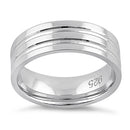 Sterling Silver Double Line Wedding Band