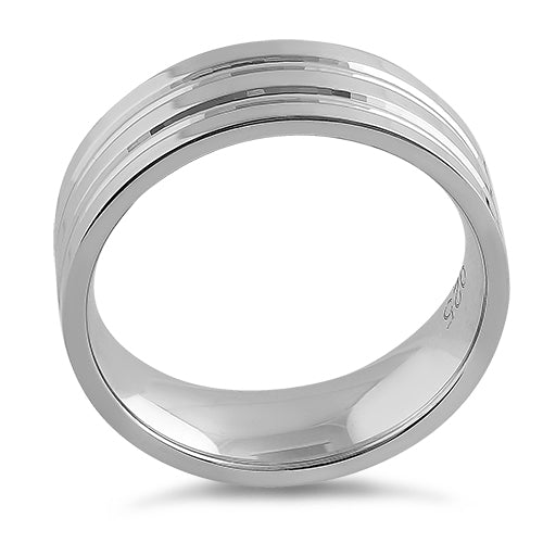 Sterling Silver Double Line Wedding Band