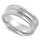 Sterling Silver Double Line Wedding Band