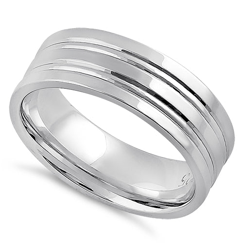 Sterling Silver Double Line Wedding Band