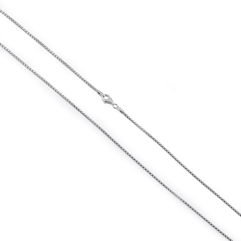 Sterling Silver Round Box Chain Necklace 1.55mm