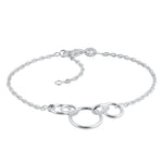 Sterling Silver Triple Round Link Bracelet