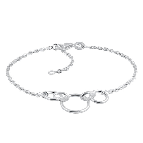 Sterling Silver Triple Round Link Bracelet
