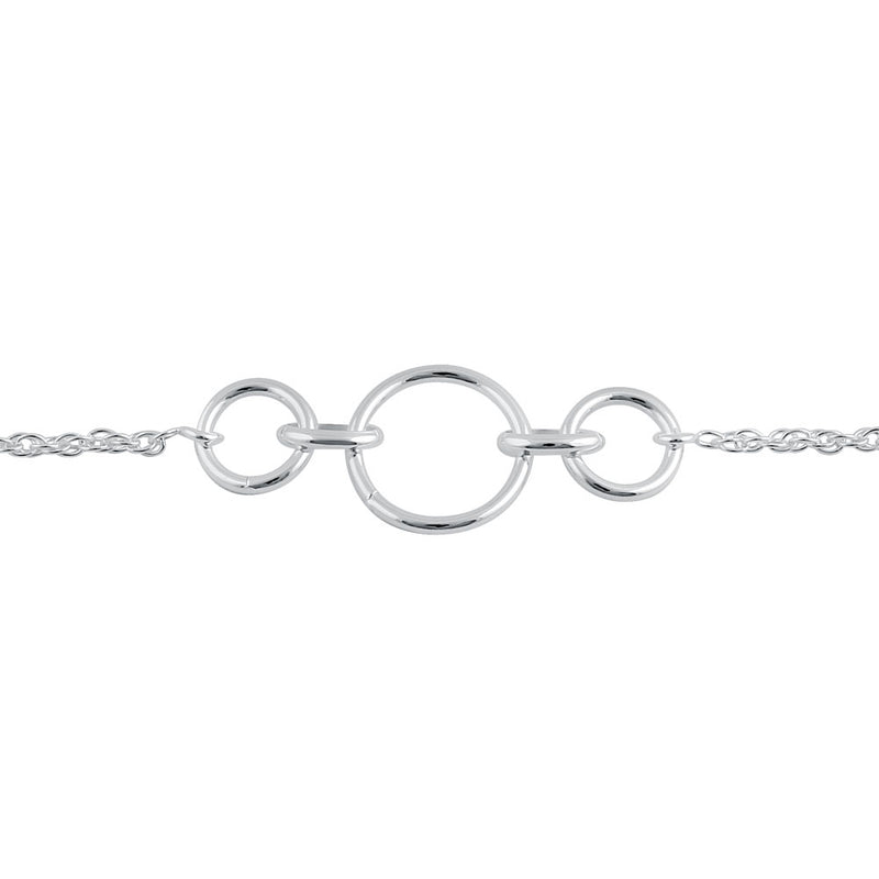 Sterling Silver Triple Round Link Bracelet