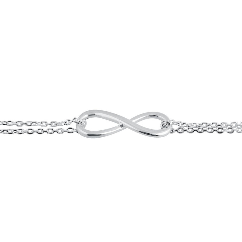 Sterling Silver 8.8mm x 23mm Infinity Bracelet