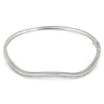 Sterling Silver Curve Pave CZ Bangle Bracelet