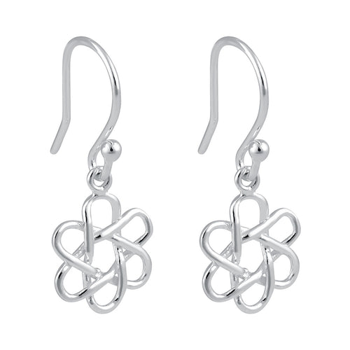 Sterling Silver Atom Dangle Earrings