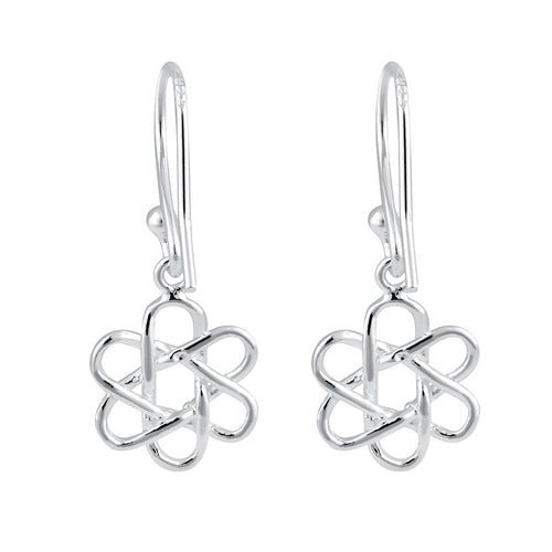 Sterling Silver Atom Dangle Earrings