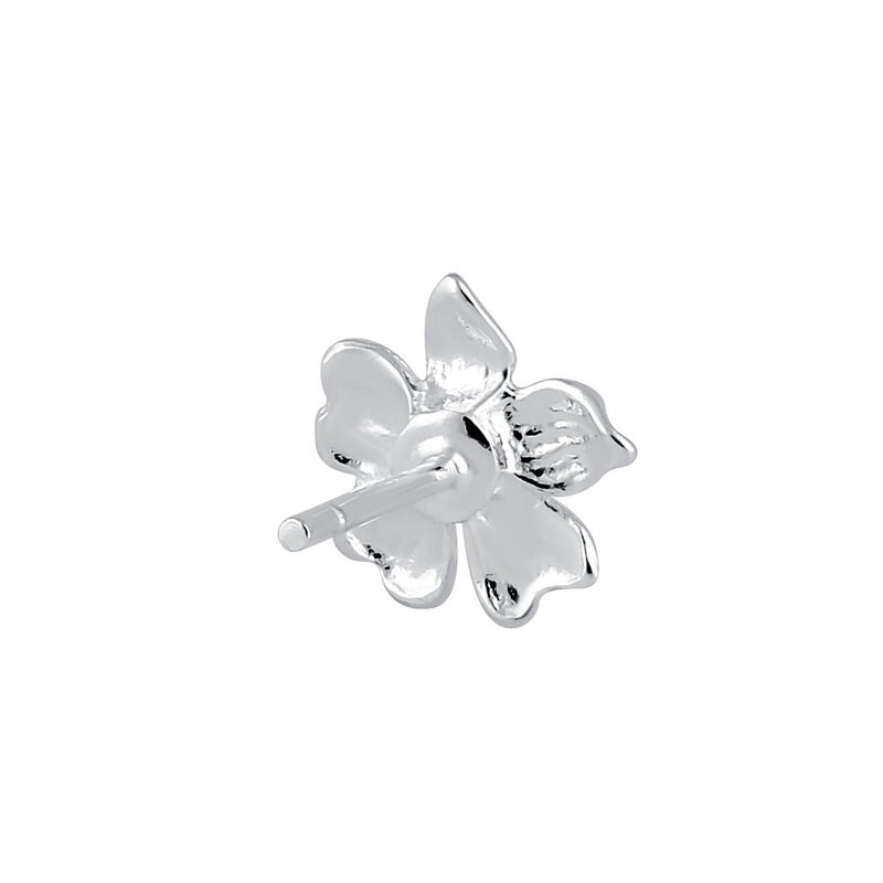 Sterling Silver Hibiscus Flower Stud Earrings