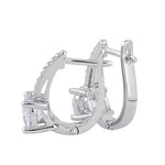 Sterling Silver Elegant Clear CZ Hoop Earrings