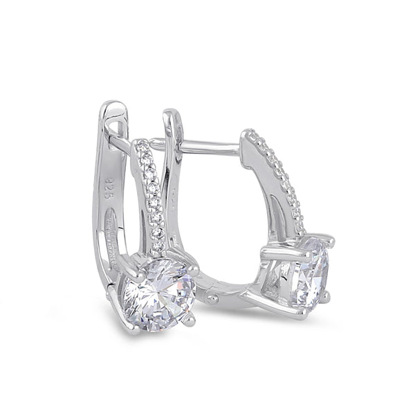 Sterling Silver Elegant Clear CZ Hoop Earrings