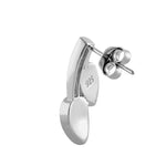 Sterling Silver White Lab Opal Greek Pear Drop Earrings