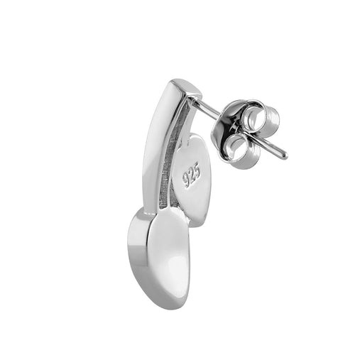 Sterling Silver White Lab Opal Greek Pear Drop Earrings