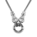 Sterling Silver Large Detachable Circle Marcasite Necklace