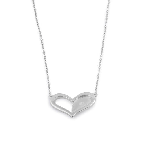 Sterling Silver Blue Lavender Heart Necklace