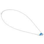 Sterling Silver Blue Lab Opal Health Symbol Necklace
