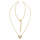 Sterling Silver Clear and Yellow CZ Heart Halo Gold Plated Necklace