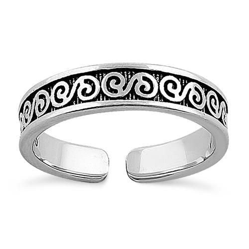 Sterling Silver Celtic S Adjustable Toe Ring