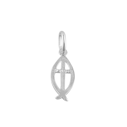 Sterling Silver Fish Cross Pendant