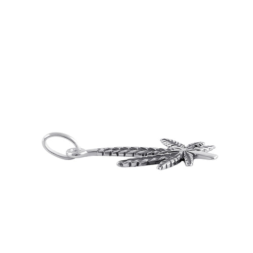 Sterling Silver Marijuana Leaf Pendant