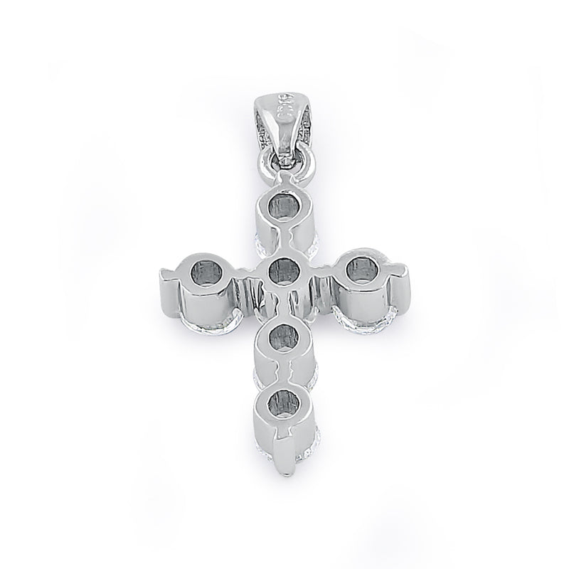 Sterling Silver Small CZ Cross Pendant