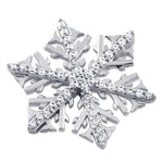 Sterling Silver Winter Snowflake Clear CZ Pendant