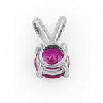 Sterling Silver Round Ruby CZ Pendant