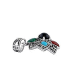 Sterling Silver Marcasite Rainbow Flower Pendant