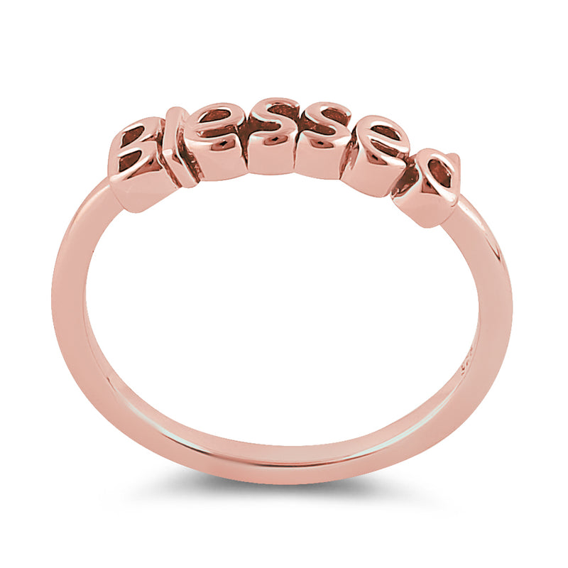 Sterling Silver Rose Gold Plated "Blessed" Ring