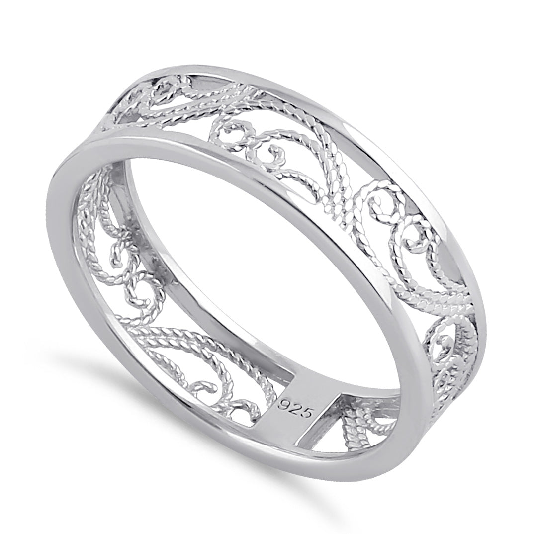 Sterling Silver Rope Filigree Band Ring for sale Dreamland Jewelry