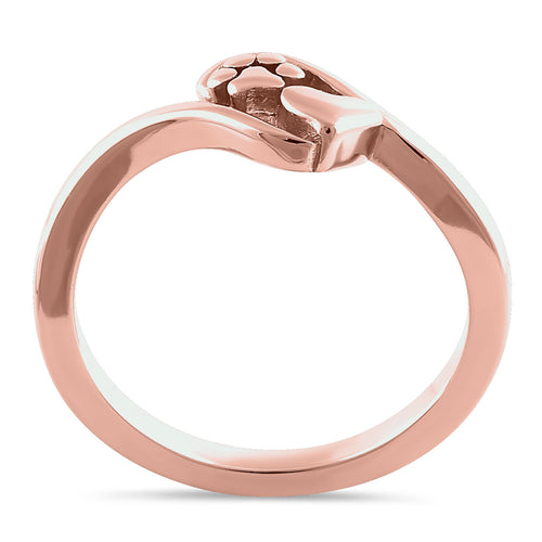 Sterling Silver Rose Gold Plated Paw & Heart Ring