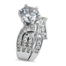 Sterling Silver CZ Engagement Ring Set