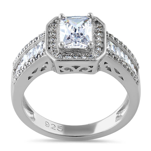 Sterling Silver 1.10 ct. Emerald-Cut CZ Ring