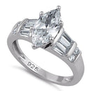 Sterling Silver 1.0 ct. Marquise CZ Ring