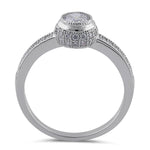 Sterling Silver Circular Halo Engagement Ring