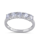Sterling Silver Round CZ Half Eternity Ring