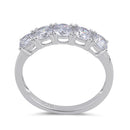 Sterling Silver Round CZ Half Eternity Ring