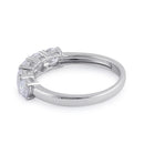 Sterling Silver Round CZ Half Eternity Ring