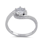 Sterling Silver Clear CZ Circular Engagement Ring