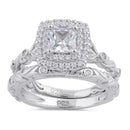 Sterling Silver 2-Piece CZ Engagement Ring Set